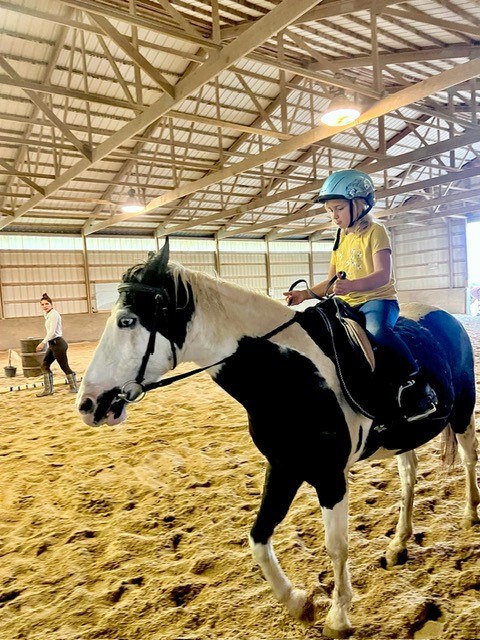 Ellis Indoor Arena-close up of girl riding horse